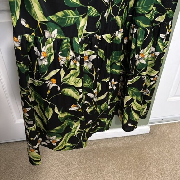 NWT EXPRESS Floral Square Neck Sleeveless Tie Shoulder Ruched Tiered Maxi Dress - Picture 8 of 16